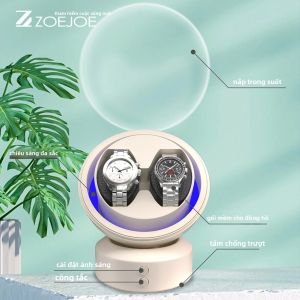 ZOEJOE Watch Winder Đơn Khe Cắm 2 Khe Cắm Động Cơ Yên Tĩnh Trong Suốt Da PU Hộp Bảo Quản Cho Nam Nữ Quà Tặng Sinh Nhật