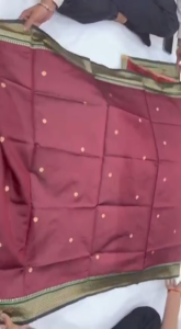 [PRE ORDER : 10 DAYS] Traditional Banarasi Style Soft Lichi Silk Saree – Exclusive Jacquard Border Blouse_ Wine _6059 ( Normal or Ready to Wear Saree)