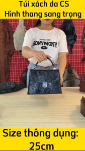 Túi xách nữ màu đen DA BỤNG CÁ SẤU ĐẸP NHẸ NHÀNG