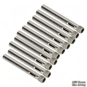 Bộ 10 Mũi Khoan Phủ Kim Cương 6mm Dùng Cho Gạch Men Kính Bạc Dụng Cụ Mở Dụng Cụ Khoan Lỗ Gỗ Mũi Khoan