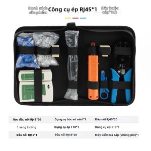 Bộ Công Cụ Mạng 7 Trong 1 CAT5/CAT5E/CAT6 Với Dụng Cụ Bấm RJ45/RJ11 Dụng Cụ Bấm 110/88 Dây Buộc Cáp Đầu Nối Phích Cắm & Nắp Bảo Vệ Bộ Kiểm Tra LAN