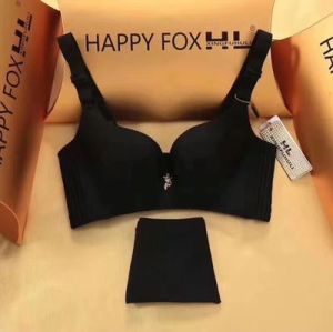 Happy Fox Intimates Official Flagship Store Genuine Goods Plus Size Thin Women without Steel Ring Small Size Thickened Bra Set