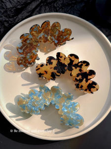 กิ๊บติดผมรูปใบไม้ขนาดใหญ่สไตล์ย้อนยุคสำหรับผู้หญิง กิ๊บติดผมแฟชั่นสำหรับตกแต่งผมด้านหลังศีรษะ สไตล์สัตว์ทะเลฉลาม