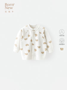 Barneys Pure Cotton Long Sleeve Outwear for Babies Casual Warm Spring Autumn Top Versatile Comfortable Breathable Clothes