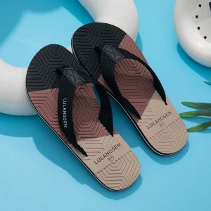 Lulan Mens Summer Outdoor Wearable Slip-On Sandals Soft Bottom Flip Flops Casual Slipper for Men Breathable Home Slippers