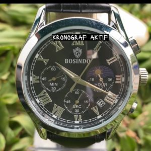 Bosindo C23 Jam Tangan Pria Kuarsa Kasual Jam Tangan Pria Fashion Baru Tahan Air Jam Tangan Kulit Analog Fahion Casual Jam Tangan Pria Kulit Kasual Bisnis Kalender Otomatis Bercahaya Keren Buat Gaya jam tangan Kronograf Jam Tangan