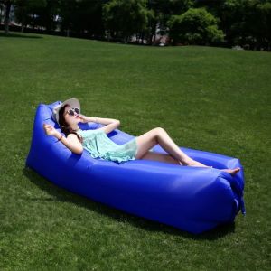 Outdoor Inflatable Beach Seven Point Sofa MeshRed Inflatable Lazy Sofa Bag Portable Camping Sofa Mattress Music Festival Lounger