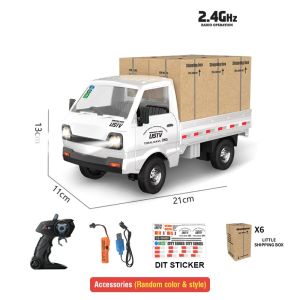 CONUSEA | 1:16 RC Cargo Truck 2.4G Remote Control Van Transport Car Electric Delivery Vehicle Model with Light Boy Girl Birthday Gifts