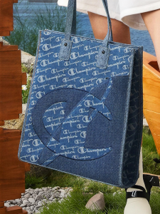 Champion | Denim Patterned Large Capacity Tote Bag