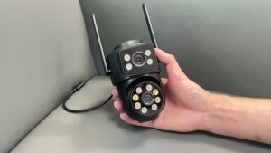 Camera An Ninh Wifi ICSEE 8MP 4K Hai Ống Kính Hai Màn Hình Giám Sát Ngoài Trời Với Chức Năng Phát Hiện Người Tầm Nhìn Ban Đêm Ghi Hình 24/7