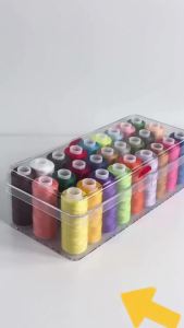 Bộ Chỉ May Polyester 27 Màu Độ Bền Cao Nhuộm Màu Kèm Hộp Đựng Trong Suốt Dùng Cho Các Dự Án May Vá