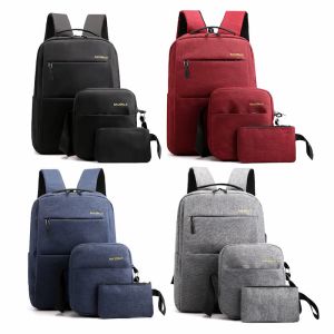 Ba lô công sở nam phiên bản Hàn Quốc sạc USB túi đựng máy tính thời trang 3 bộ ba lô laptop nam nữ kiểu dáng thời trang.