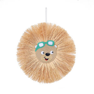 Nordic Handmade Cartoon Lion Raffia Wall Hanging Decoration Childrens Room Decor Photo Props Wall Artifacts Circle Shape