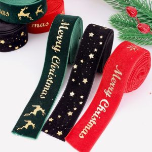 2m Ruy băng nhung giáng sinh nơ tự làm hộp quà tặng bao bì ruy-băng trang trí cây giáng sinh trang trí Giáng sinh đồ trang trí treo