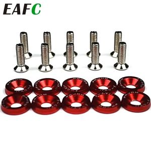 Aluminum M6X20 Car Modified Hex Fasteners Fender Washer JDM Bumper Engine Concave Screws For Honda