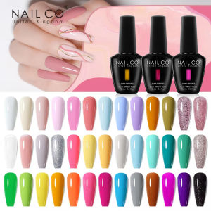 NAILCO 15ml Pink Color Series Semi Permanent Nail Gel Varnish Polish Soak Off White Red UV Nails Art Gel Nail Polish Gel Lacquer