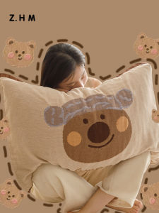 High End Linen Pillowcase Set Pure Cotton Boys Mens Style Two Pieces Cute Pad Towel Bedding Accessories Single Person Use
