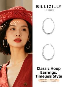 BILLI ZILLY | Stylish Lightweight Silver Hoop Earrings