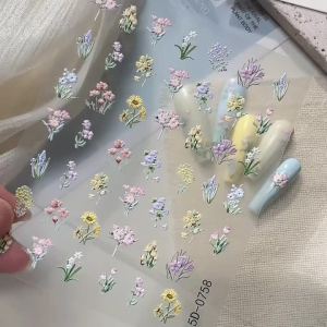 1PC 5D Decal Dán Móng Tay Hoa Hướng Dương Hoa Oải Hương Hoa Tulip Hoa Anh Đào Dán DIY Làm Móng Tay Trang Trí Cho Tiệm Làm Móng Tay & Sử Dụng Tại Nhà