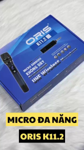 Micro Không Dây Oris K11.2 - Sóng UHF Chống Hú Mic Hát Karaoke Gia Đình - Pin sạc