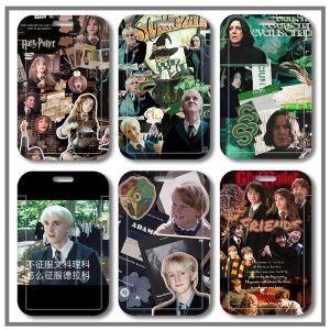 Harry Potter Malfoy Hermione Card Holder Student Campus Metro Card ID Badge Cover ABS Material Document Organizer