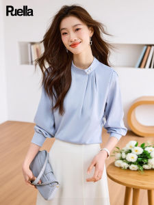 puella | 2026 Fall Elegance French Style Mandarin Collar Blouse