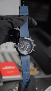 Jam Tangan Pria Expedition Chronograph EX 6335 GCRUBBU Box Set Blue Dial Blue Rubber Strap
