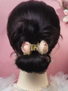New Chinese Style Floral Hair Clip Womens Half Updo Shark Clamp Back of Head Bun High-End Feeling Hair Styling Tool