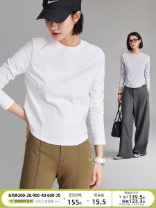 Cloudspace Spring Short Sleeve round Neck T-Shirt Deconstructed Slimming Multi-color Base Shirt Long Sleeve Top for Women