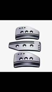Sparco Manual Car Metal Pedal Pads Non-Slip Plain Strip Silver Use for Racing and Car Accessories