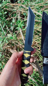 มีดอเนกประสงค์ มีดครัวทำอาหารสไตล์ทันโตะด้ามถักเชือกพร้อมซองใส่ สไตล์ญี่ปุน