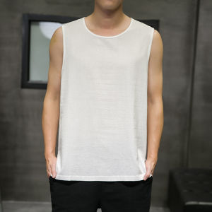 Loose Linen Cotton Summer Thin Sleeveless T-Shirt Mens Fashion Retro Style Breathable Absorbent Sweat Vest No Shoulder Pads