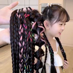 Buộc tóc giả thắt bím phối màu siêu cá tính dễ thương cho bé
