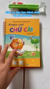Bộ 3q vở tô viết tự xoá cho bé từ 5-6 tuổi tặng kèm bút cá định vị tay cầm và ngòi