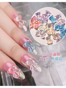 เครื่องประดับเล็บรูปหมี 3 มิติสะท้อนแสงสุดเจ๋ง ผลิตภัณฑ์เสริมสวยสำหรับเล็บ วัสดุอื่นๆ สีสันสดใส อเนกประสงค์ สำหรับทุกสภาพผิว