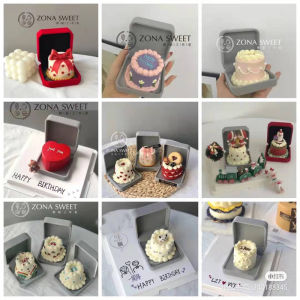 Romantic Valentines Day Couple Love Theme 520 Cake Decoration Surprise Box Mini Engagement Velvet Ring Box