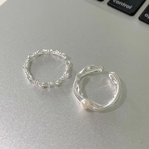 Kancai Vintage Open Pearl Ring for Women with Minimalist Design High Class Feeling Alloy Inlaid Artificial Gemstones