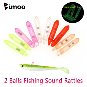 Bimoo 20pcs 2 Balls Fishing Sound Rattles Steel Beads Jig Fishing Soft Lure Hard Bait Tube Rattles Streamer Fly Tying Material