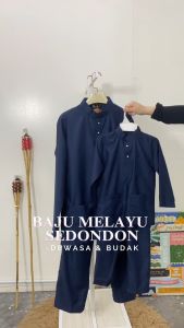PG1 Baju Melayu 2026 SEMPURNA Dewasa & Budak Sedondon Warna Navy Blue Maroon Yellow Mustard Emerald Green Slim Fit Cotton Raya BMC