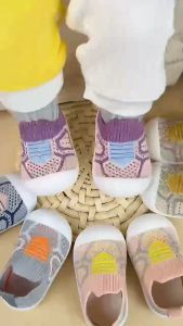 Babyonline(X163)2S7 รองเท้าเด็กหัดเดินข้อยาว พื้นยางนิ่ม มีกันลื่น