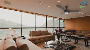 MT Edma 52in Omni Plus Kipas Angin Lampu Gantung Plafon dengan LED GX53 20W dan Wall Control System
