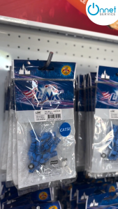 ปลอกหุ้มหัวแลน LINK ของแท้ รุ่นUS-6514 CAT 5E Locking Plug Boot ถนอมหัวแลนRJ45 สีฟ้า(1 แพ็ค/10 หัว)