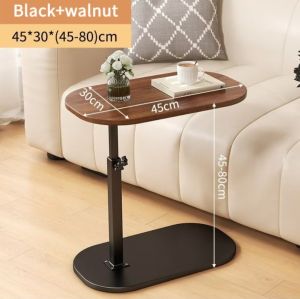 Adjustable Height C Shaped Side Table 360°Swivel & Flip Top C Shaped End Table