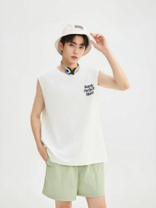 SANFU | Summer Bamboo Texture Print Mens Vest