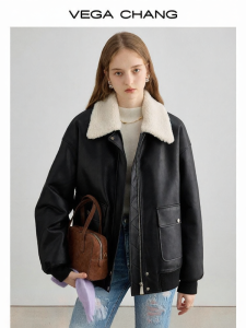 VEGA CHANG | Áo Khoác Ngắn Quilted Nữ Đen Fleece