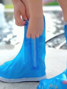 Children High Top Waterproof Rain Shoes Cover Cartoon Reusable Long boots Non Slip Kids Rain Boot Overshoes Thickened Wear Resistant Portable Foldable