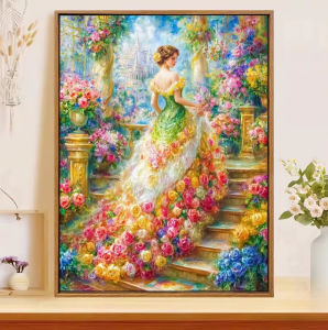 Jigsaw Puzzle 500 1000 1200 2000pcs Beautiful Girl Sitting In Flower Garden With Butterflies Stress Relief Puzzle Fun Present