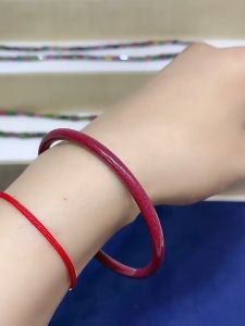 Natural Red Cinnabar Bracelet Bangle Purple Gold Sand Chinese Carved Fashion Charm Jewelry Accessories Amulet Gifts Women Luxury