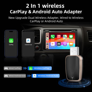 New Upgrade Mini Dual Wireless Adapter Wired to Wireless Carplay or Android Auto  2in1 CarPlay Android Auto for OEM Car Stereo