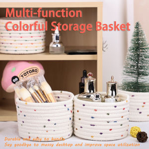 Multi-function Colorful Storage Basket Organizer Cosmetics Snacks Toy Storage Box Pen Holder Cotton Rope Storage Basket  Hand-woven Woven Sundries Basket